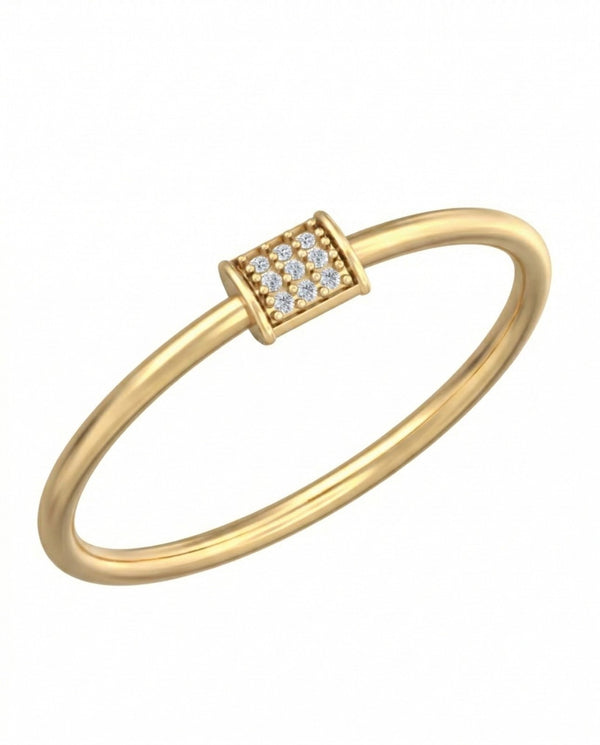 Gold & Diamond Band Ring For Women KRC10817