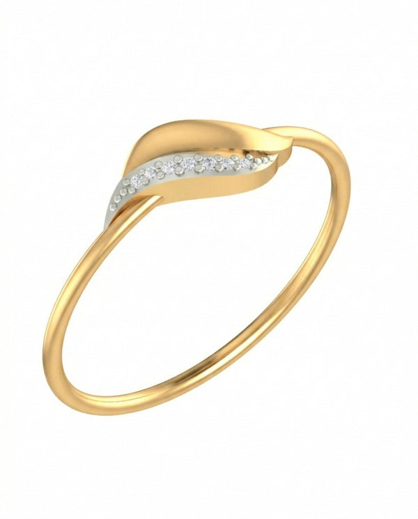 Gold & Diamond Dailywear Ring For Women KRC10822