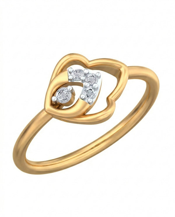 Gold & Diamond Dailywear Ring For Women KRC10824