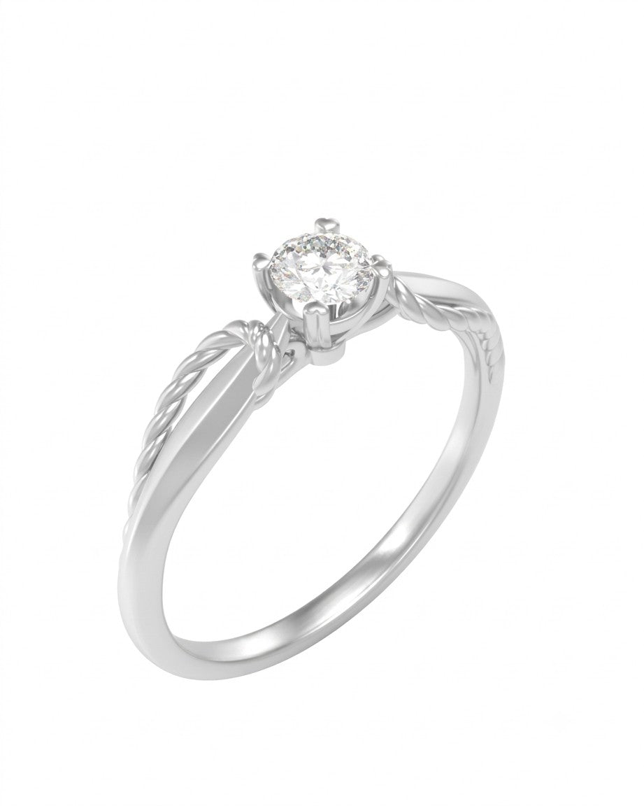 White gold and diamond with solitaire ring on a white background.