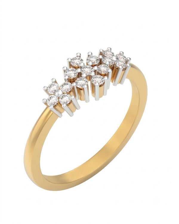 महिलाओं के लिए 18K गोल्ड और डायमंड बैंड रिंग KRC10452