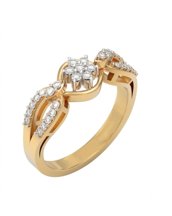 Gold & Diamond Engagement Ring For Women KRC10843