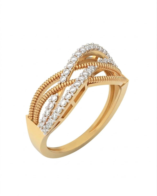 Gold & Diamond Half-Eternity Ring For Women KRC10845