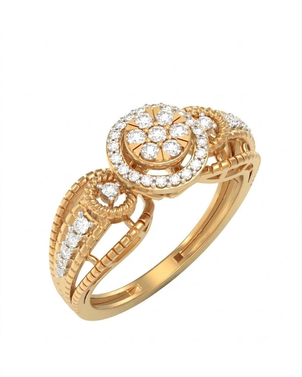 महिलाओं के लिए 18K सोने और हीरे की कॉकटेल रिंग KRL10400