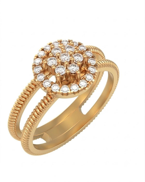 Gold & Diamond Engagement Ring For Women KRC10885
