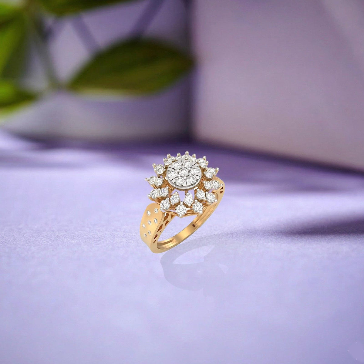 Gold & Diamond Cocktail Ring For Women | KRC10891 | Kesav Diamond