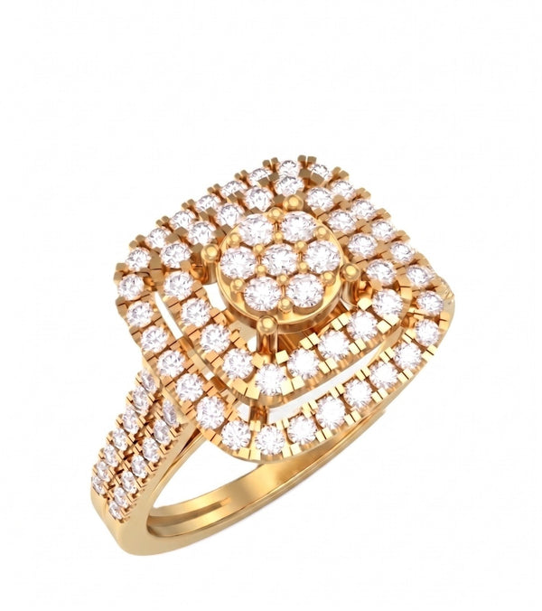 Gold & Diamond Engagement Ring For Women KRC10893
