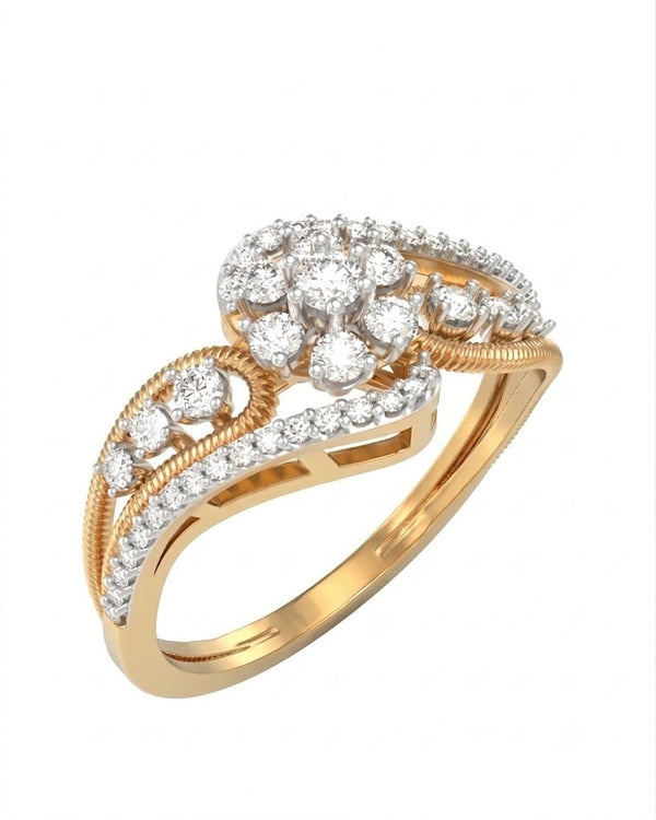 Gold & Diamond Engagement Ring For Women KRC10895