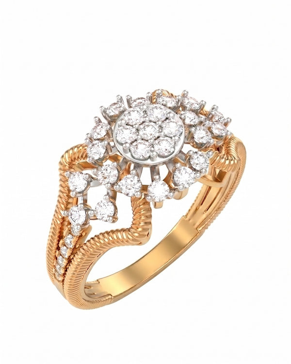 Gold & Diamond Engagement Ring For Women KRC10896