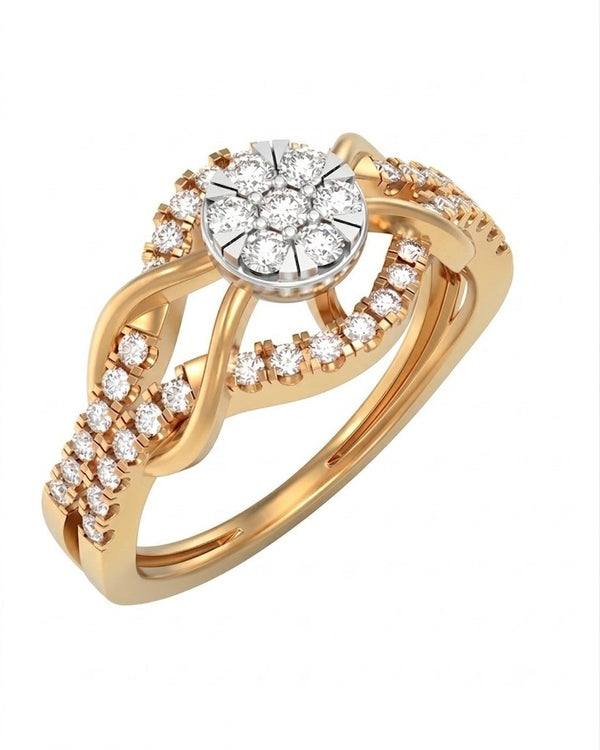 Gold & Diamond Engagement Ring For Women KRC10902
