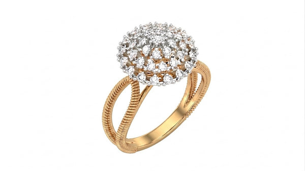 Gold & Diamond Cocktail Ring For Women KRC10911