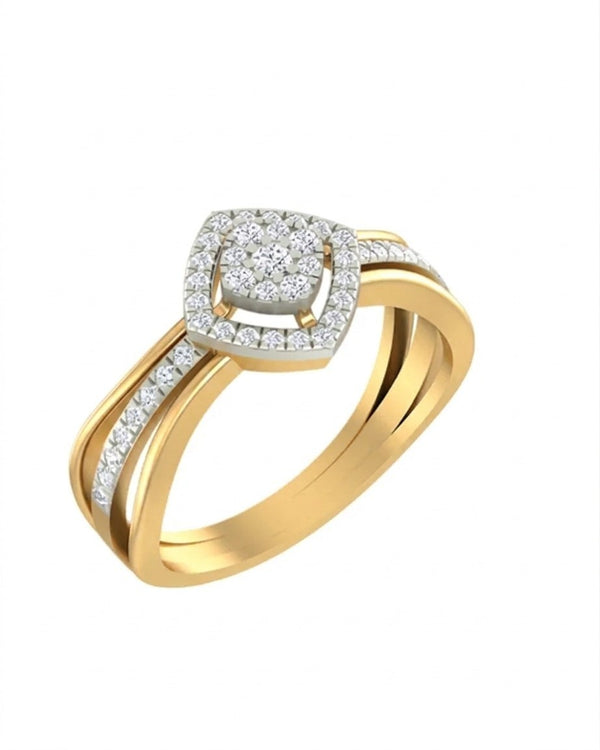Gold & Diamond Cluster Ring For Women KRC10920