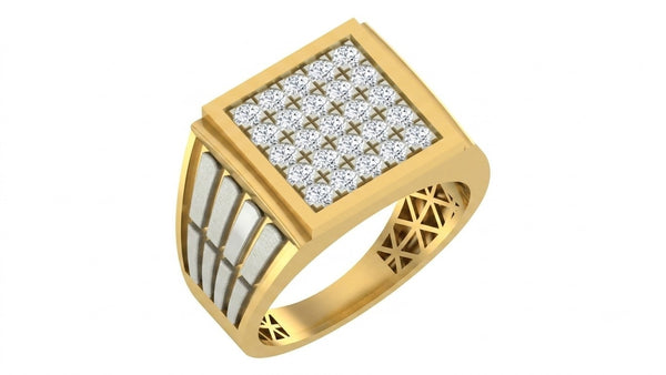Gold & Diamond Band Ring For Men KRC20137