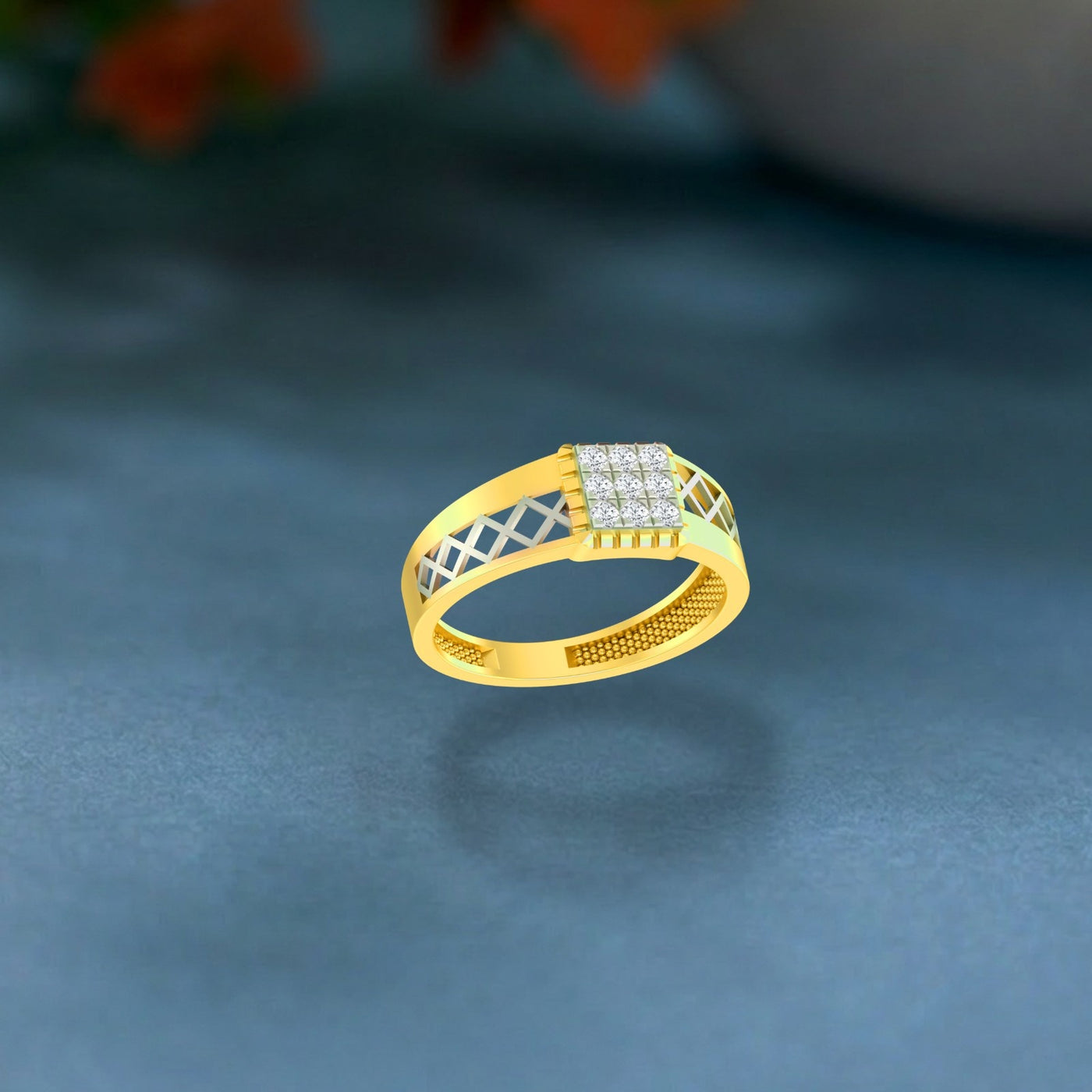 Gold & Diamond Band Ring For Men KRC20201