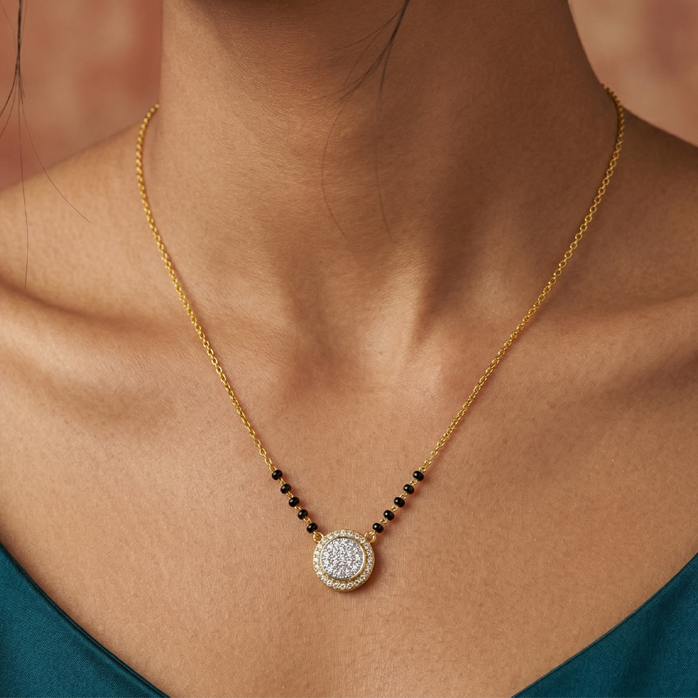 Gold & Diamond Modern Beaded Mangalsutra For Women KRC50183