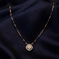 Gold & Diamond Beaded Mangalsutra For Women KRC50189