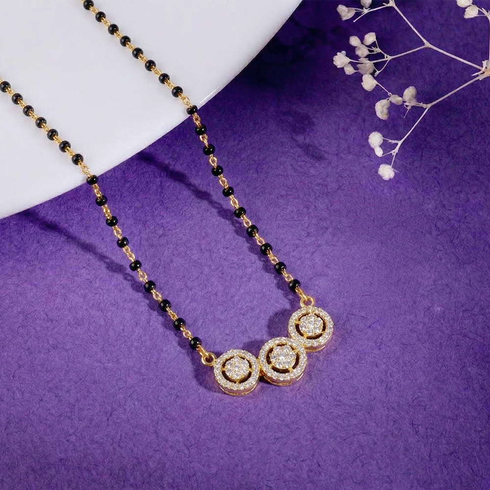 Gold & Diamond Halo Mangalsutra For Women KRC50194