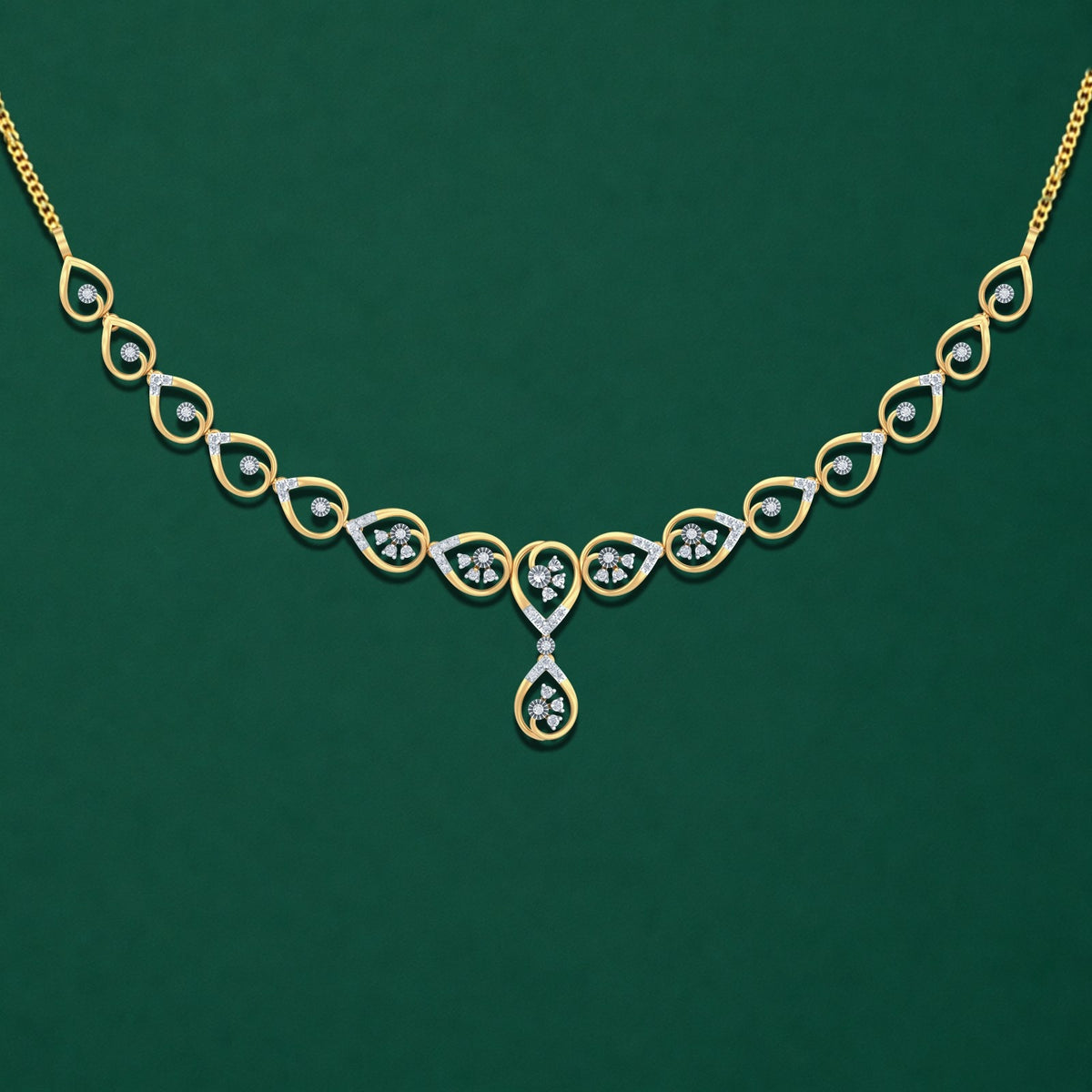 Gold & Diamond Lightweight Necklace Set KRC60032N
