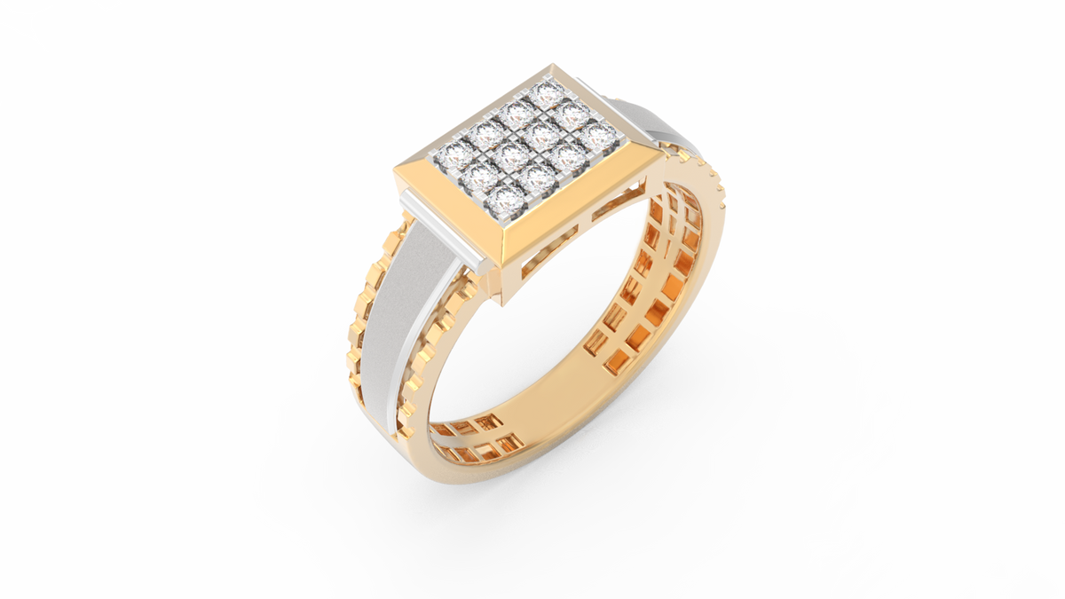 18K Gold & Diamond Ring For Men KRC60124