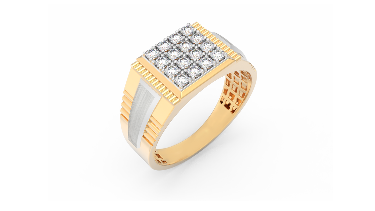 18K Gold & Diamond Ring For Men KRC60125