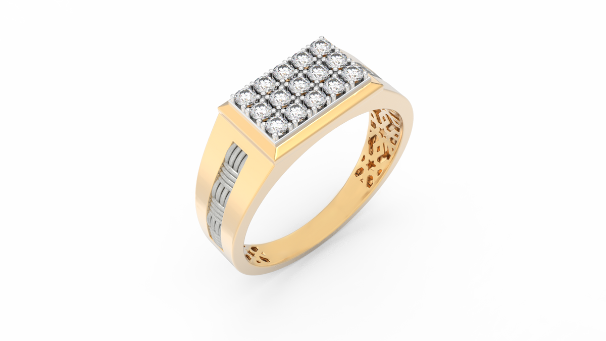 18K Gold & Diamond Ring For Men KRC60126