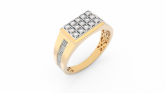 18K Gold & Diamond Ring For Men KRC60126