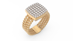 18K Gold & Diamond Ring For Men KRC60128