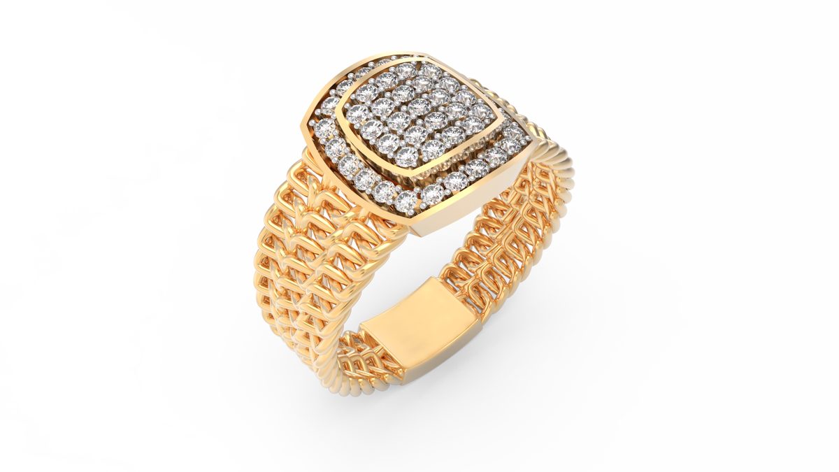 18K Gold & Diamond Ring For Men KRC60130