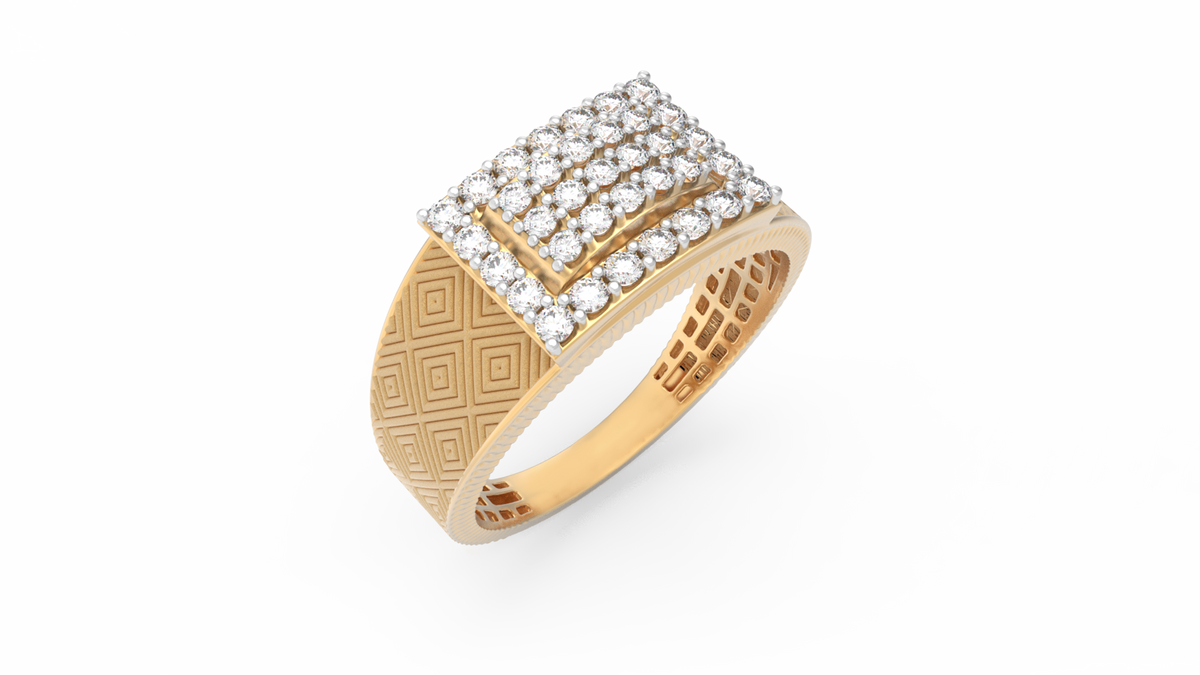 18K Gold & Diamond Ring For Men KRC60131