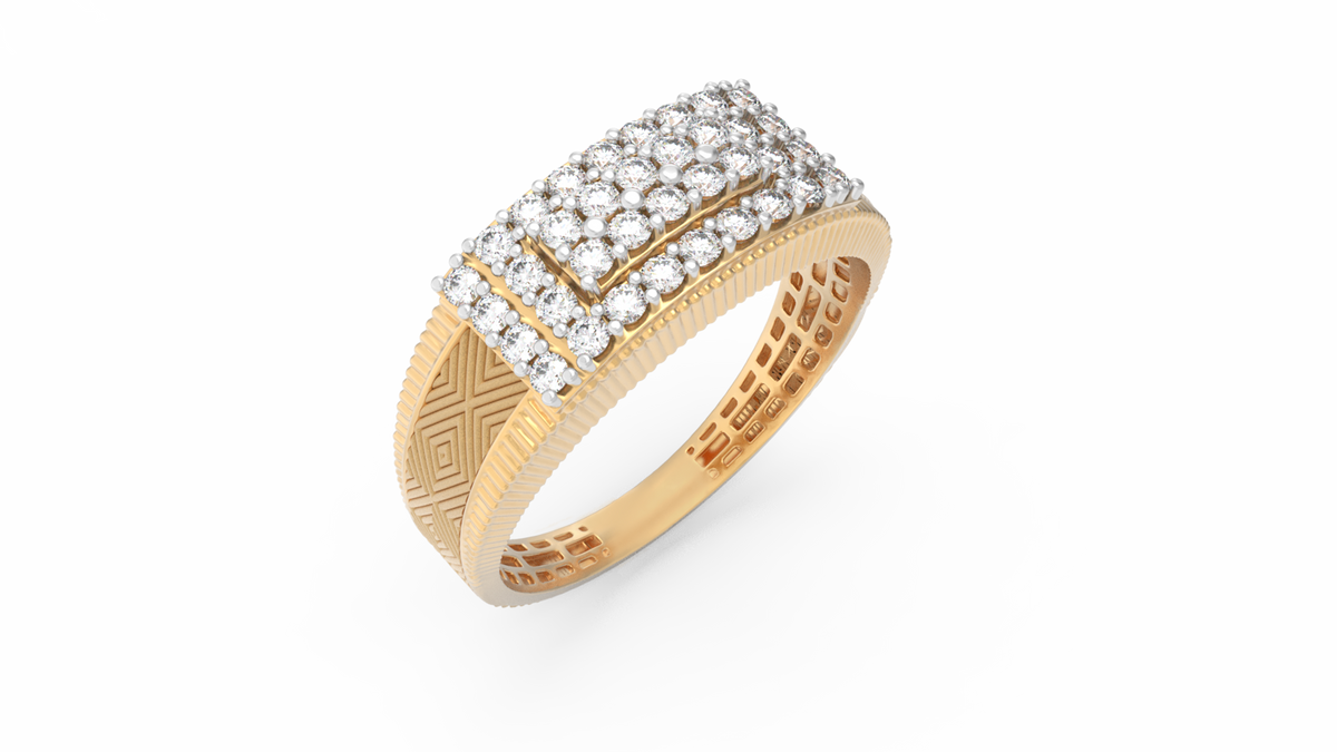 18K Gold & Diamond Ring For Men KRC60132