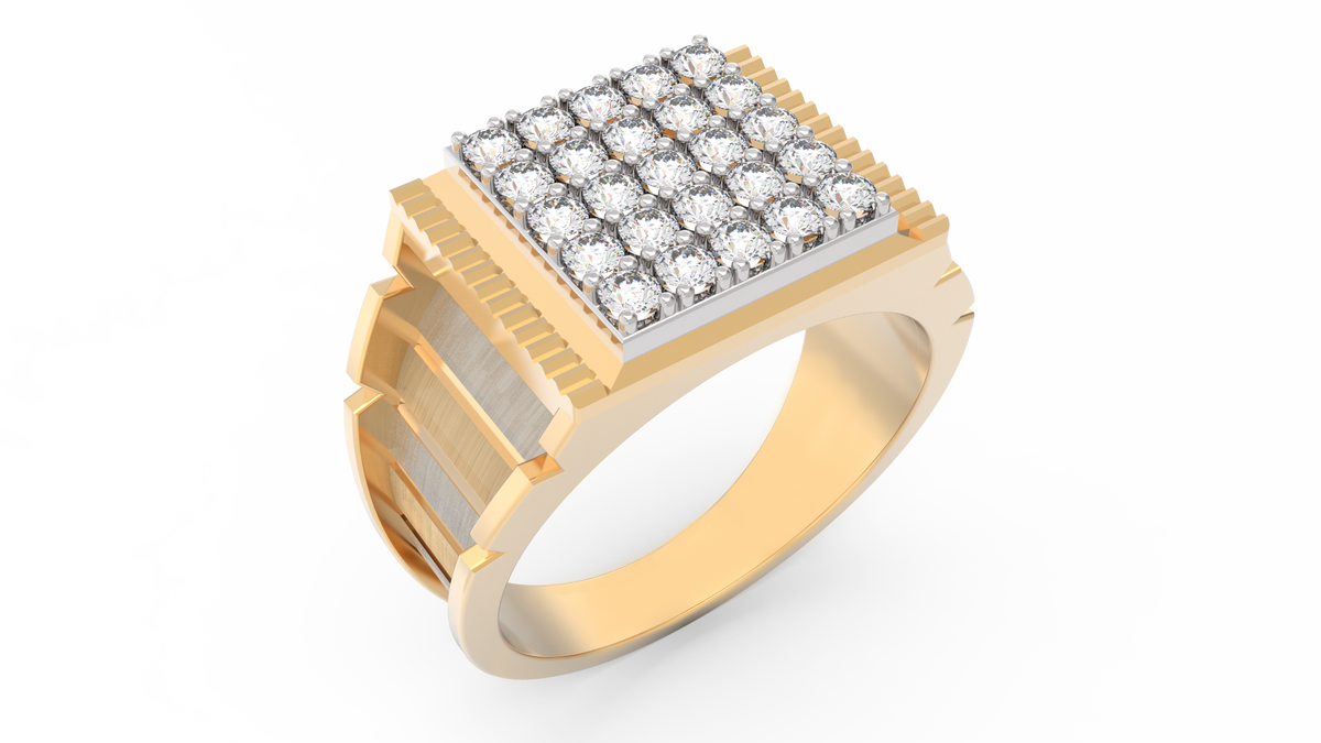 18K Gold & Diamond Ring For Men KRC60135