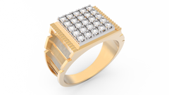 18K Gold & Diamond Ring For Men KRC60135