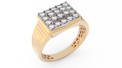 18K Gold & Diamond Ring For Men KRC60138