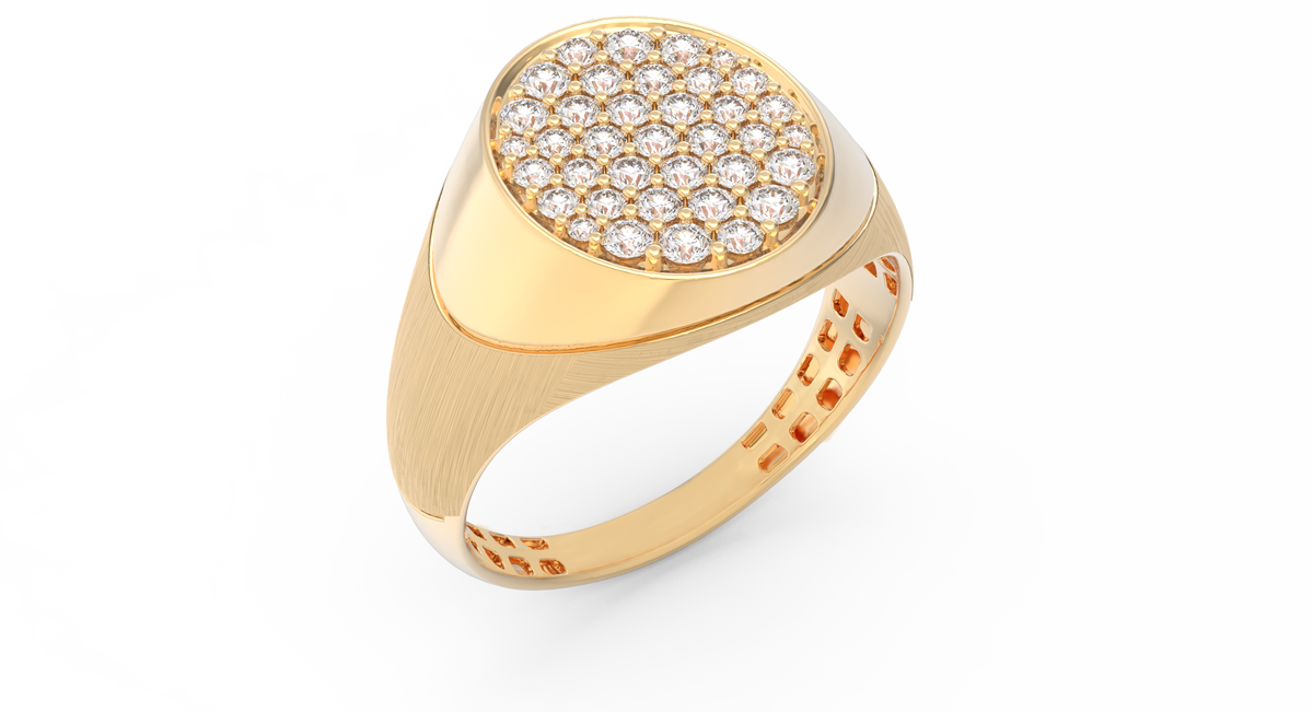 18K Gold & Diamond Ring For Men KRC60140