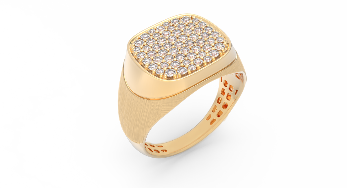 18K Gold & Diamond Ring For Men KRC60141