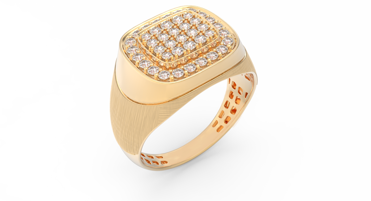 18K Gold & Diamond Ring For Men KRC60143