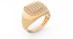 18K Gold & Diamond Ring For Men KRC60143