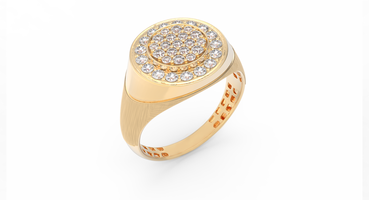 18K Gold & Diamond Ring For Men KRC60144