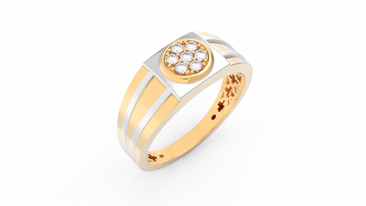 18K Gold & Diamond Ring For Men KRC60250