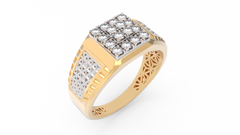18K Gold & Diamond Ring For Men KRC60258
