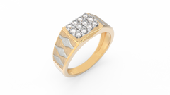 18K Gold & Diamond Ring For Men KRC60313