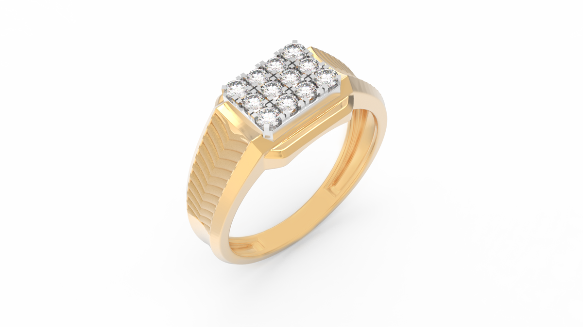 18K Gold & Diamond Ring For Men KRC60314