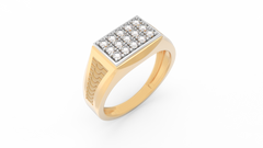 18K Gold & Diamond Ring For Men KRC60325