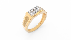 18K Gold & Diamond Ring For Men KRC60328