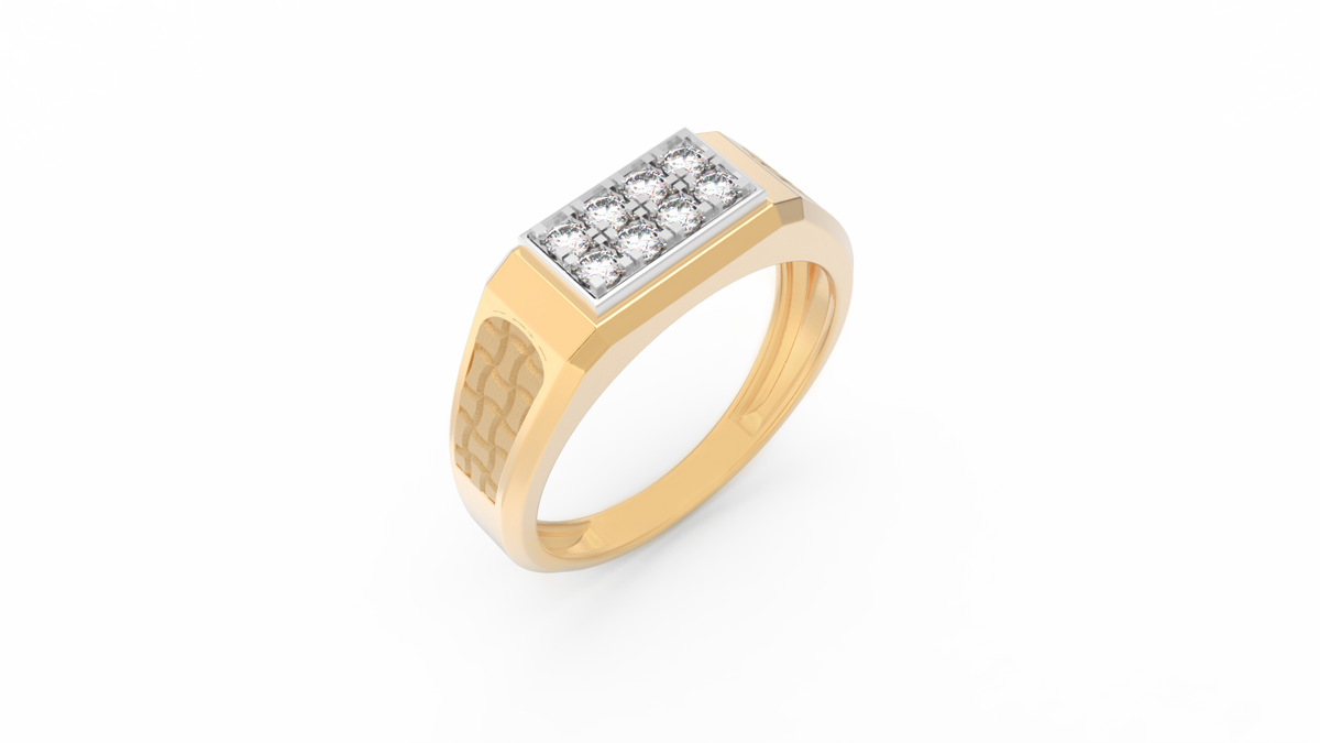 18K Gold & Diamond Ring For Men KRC60332