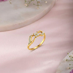 Gold & Diamond Band Ring For Women KRC10272