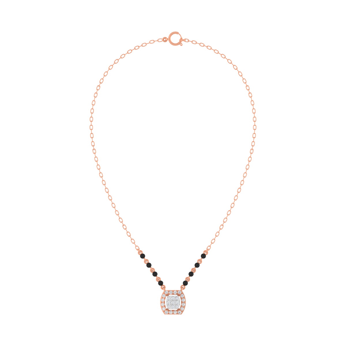 Gold & Diamond Beaded Mangalsutra For Women KRC50153