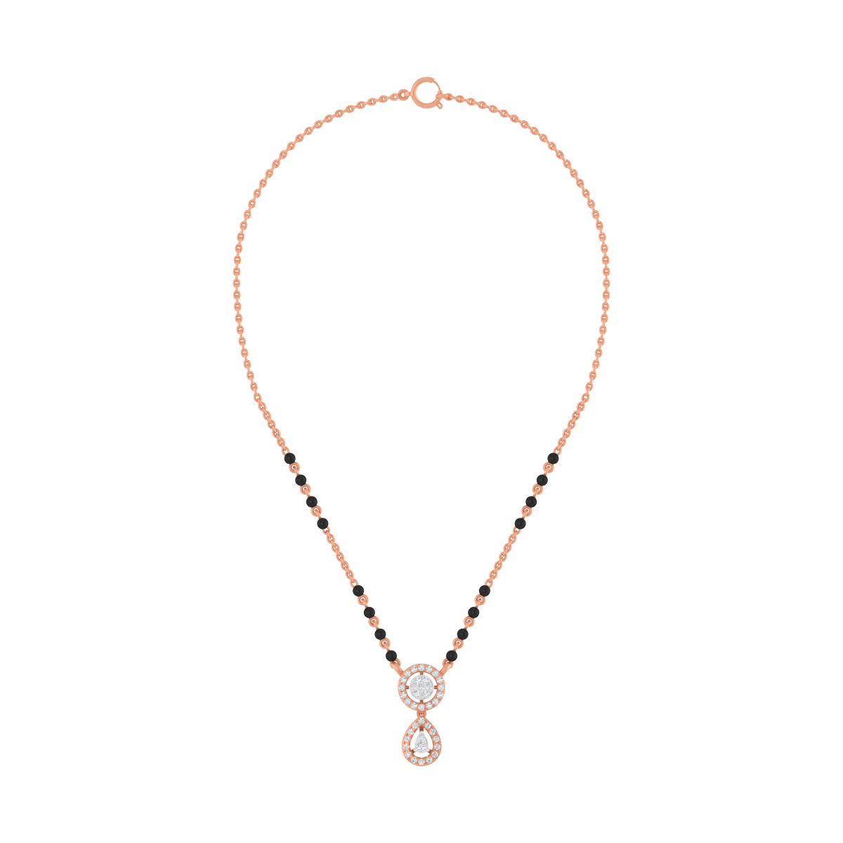 Gold & Diamond Beaded Mangalsutra For Women KRC50110