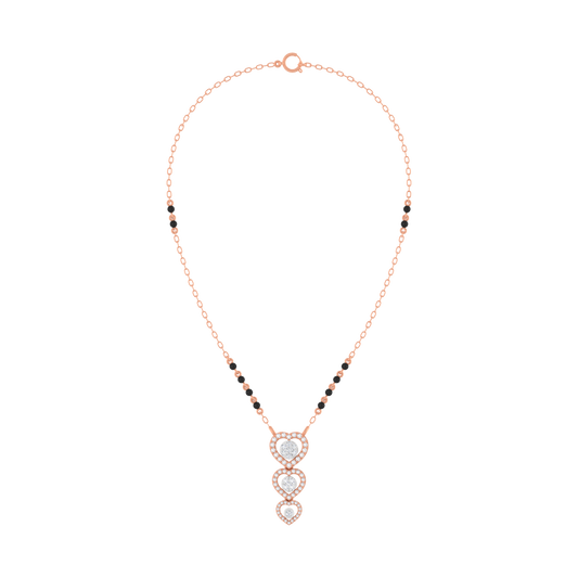 18K Gold & Diamond Heart Mangalsutra For Women KRE90084