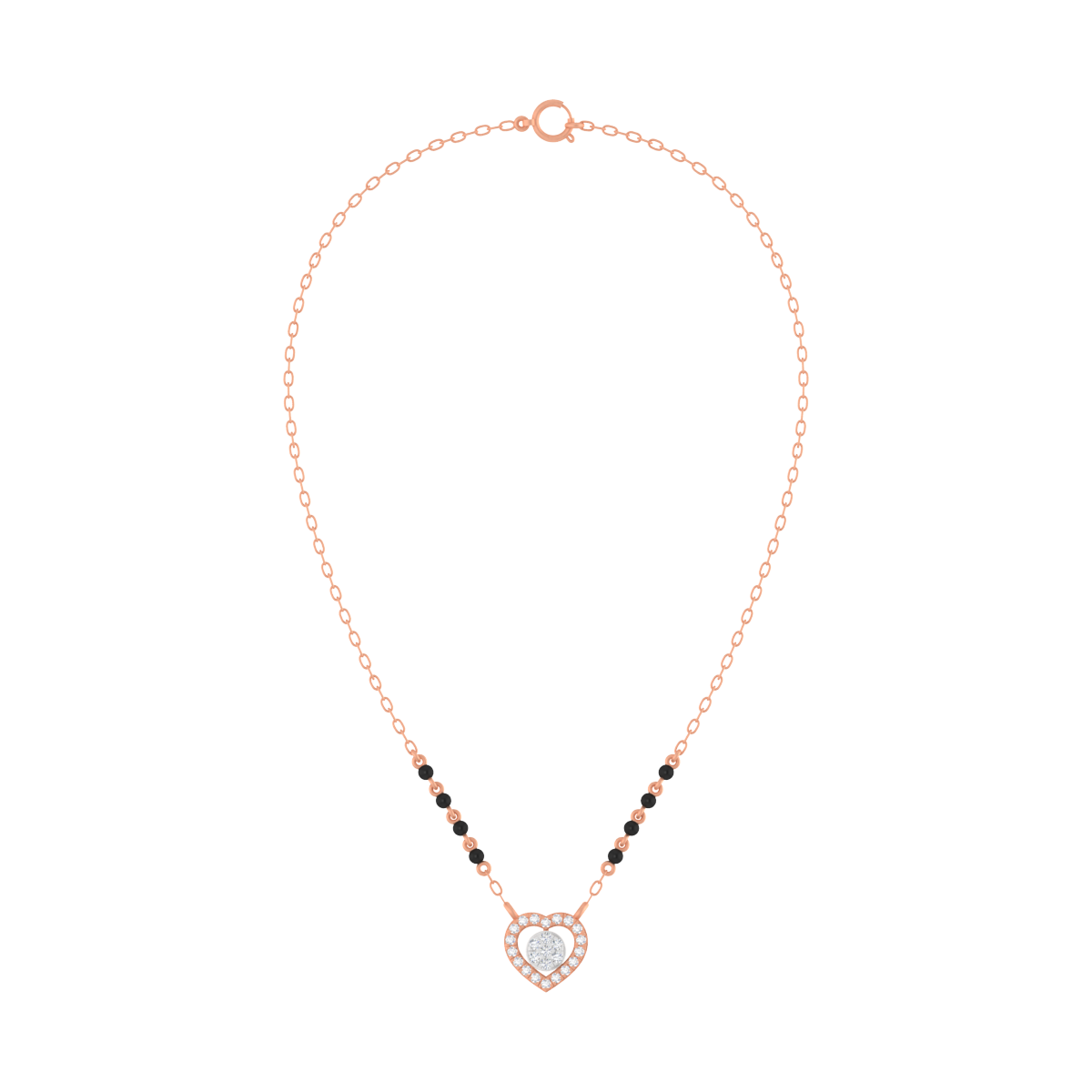 Gold & Diamond Heart Mangalsutra For Women KRC50102
